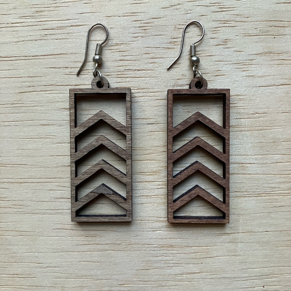 Geometric Wooden Earrings